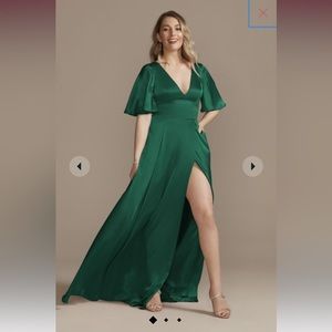 David’s bridal juniper dress, worn once! Size 10 Galina Signature Flutter Sleeve